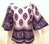 Goma style blouse: blue kanga L/XL